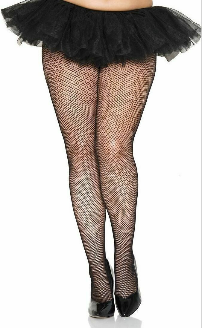 Sexy Ladies Silk Fishnet Black Pantyhose Tights plus size 5X-7X