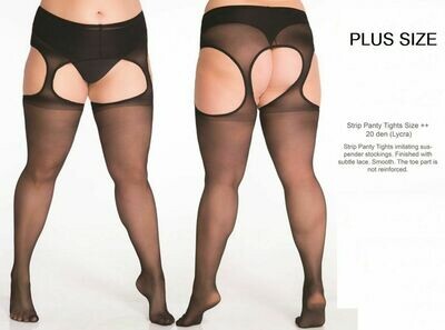 MOCK SUSPENDER STOCKINGS TIGHTS  STRIP PANTY PLUS SIZE