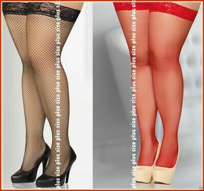 fishnet Hold-Ups Stockings  plus size