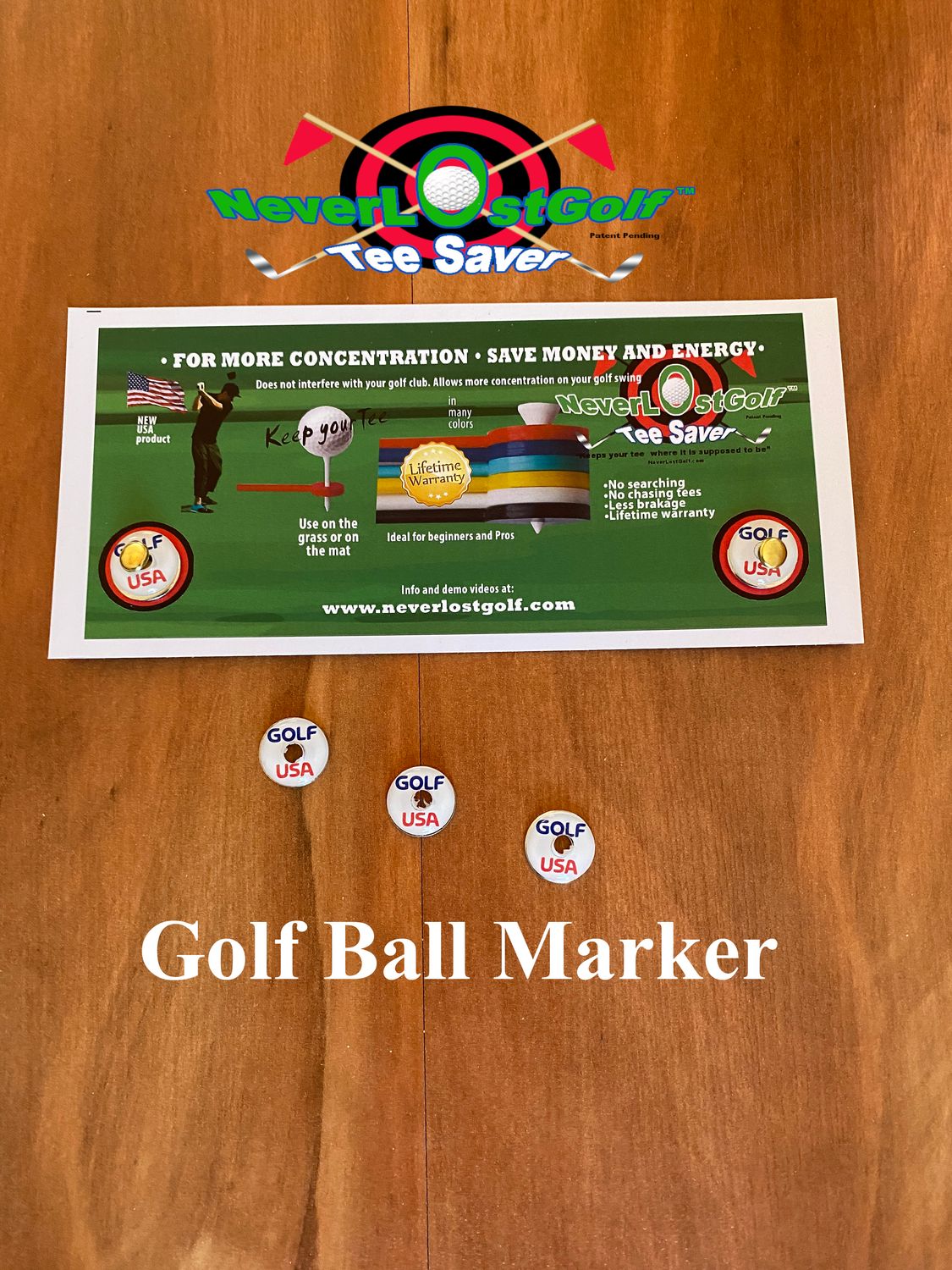 NeverLostGolf ™ Golf USA ball marker