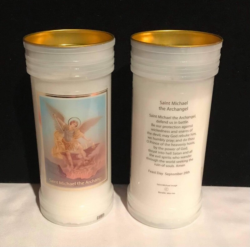 St Michael the Archangel pillar candle
