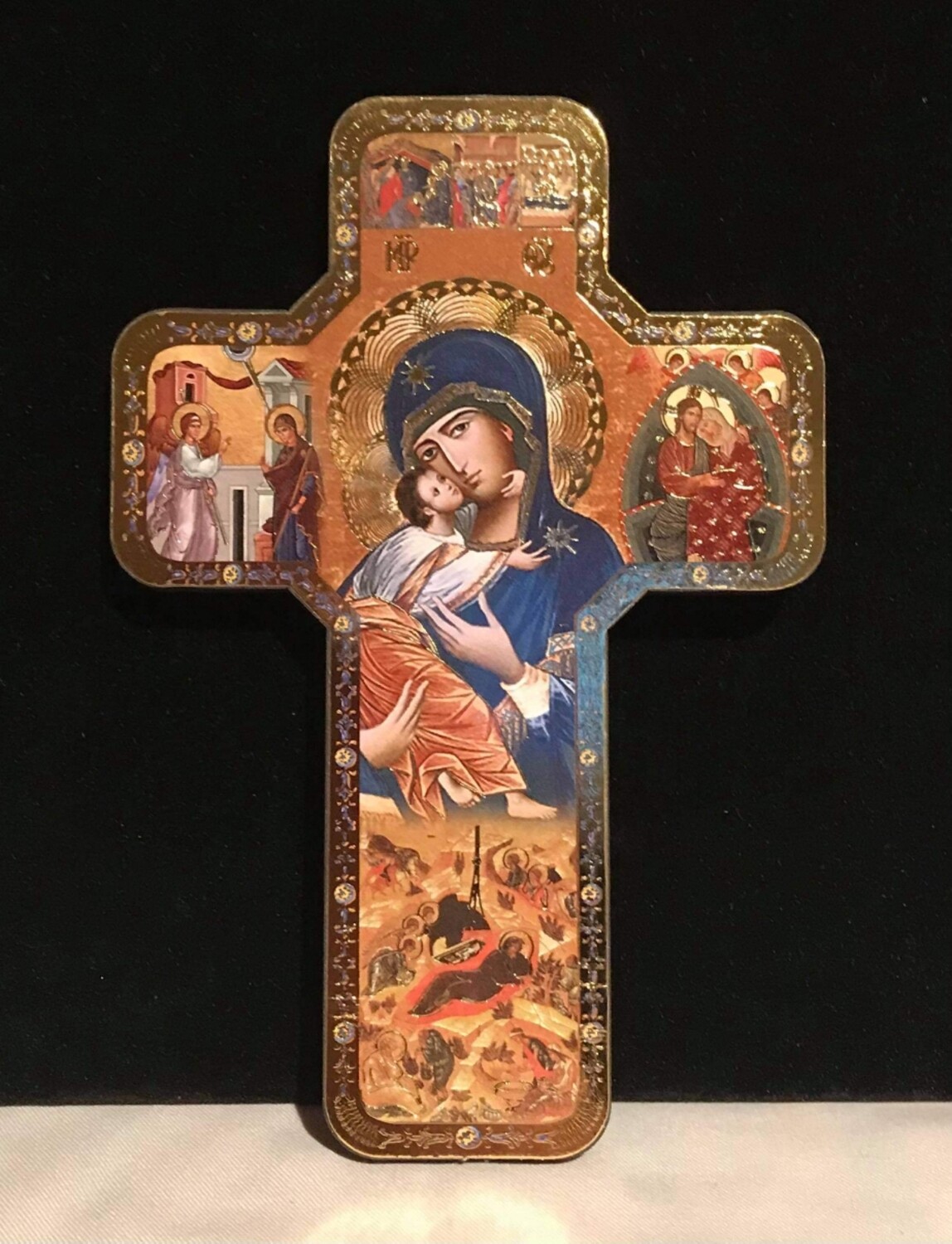 Our Lady of Perpetual Help wooden icon cross