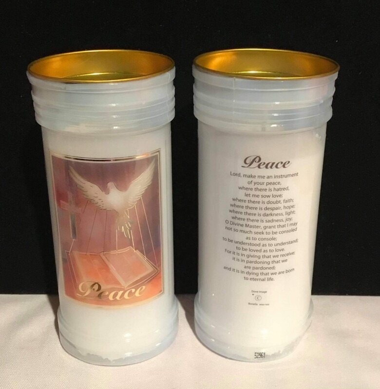 Peace dove pillar candle