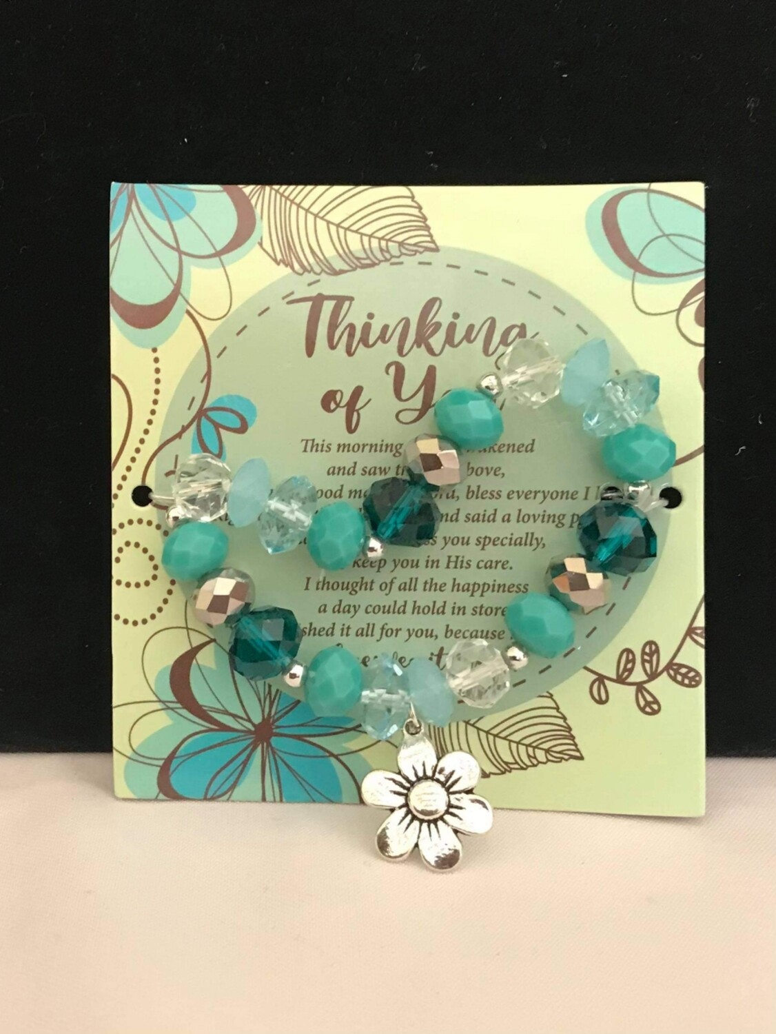'Thinking of you' glass bracelet