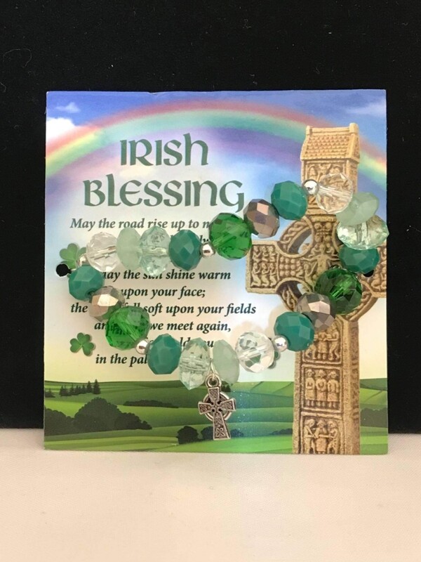 'Irish blessing' glass bracelet