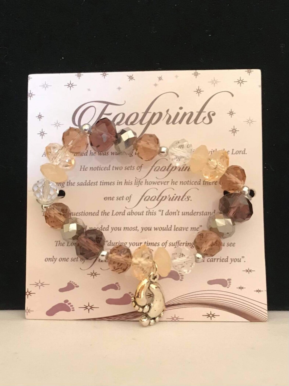 'Footprints' glass bracelet