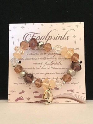 'Footprints' glass bracelet