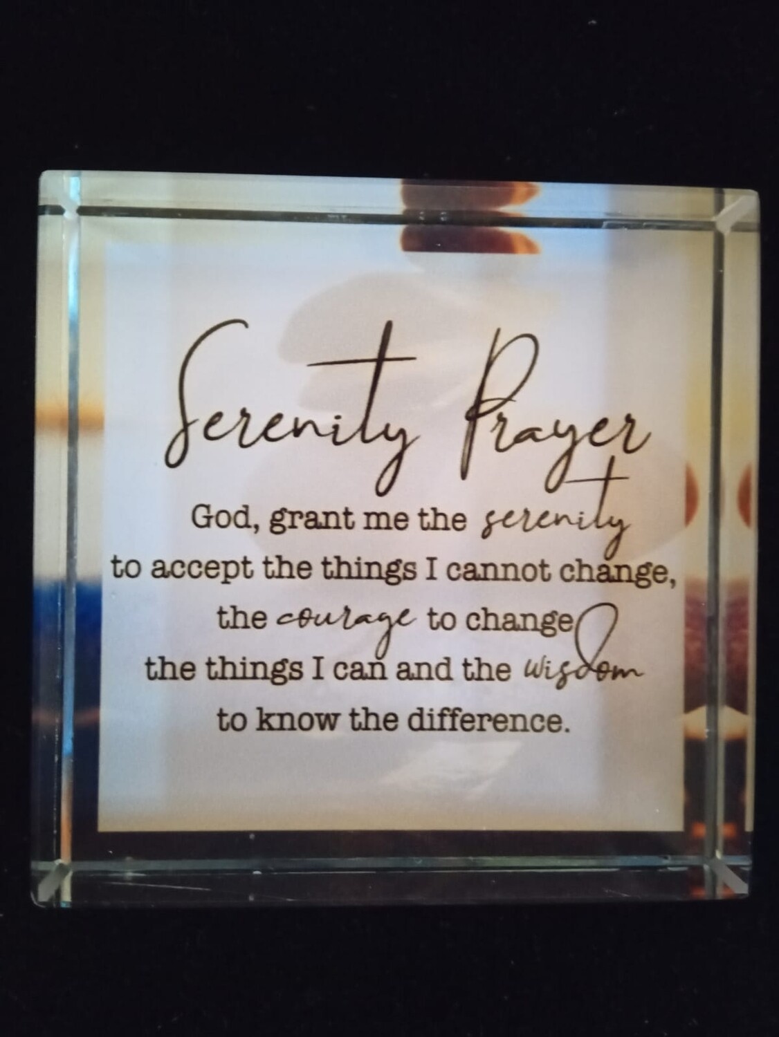 Serenity Prayer glass block Serenity Prayer glass block