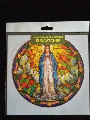 Our Lady of Knock Sun Catcher, Tiffany inspired.