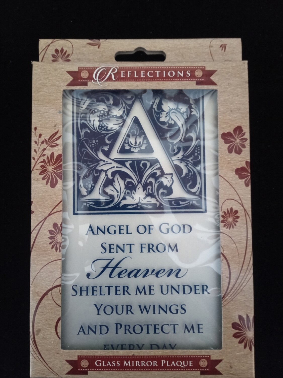Angel of God Glass Mirror Plaque