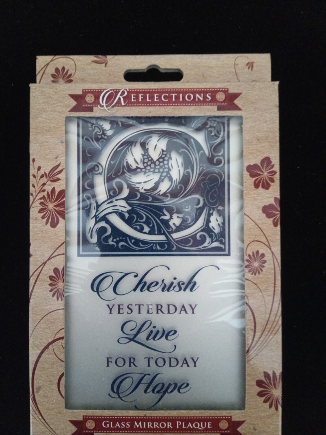 'Cherish' Glass Mirror Plaque