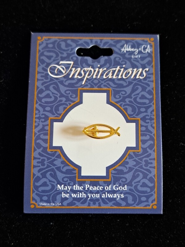 Fish with Cross Lapel brooch