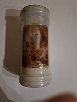 Our Lady of Lourdes Pillar Candle