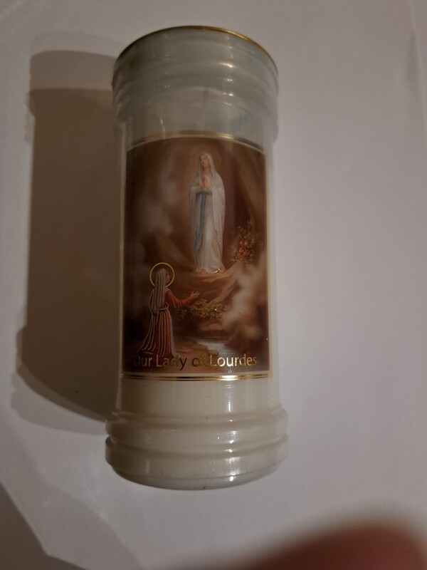 Our Lady of Lourdes Pillar Candle