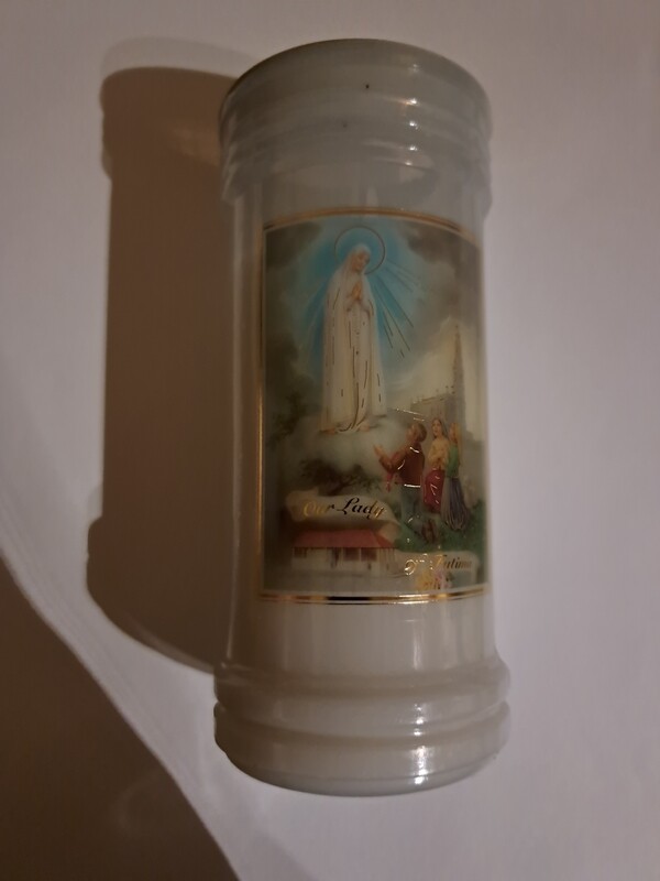 Our Lady of Fatima Pillar Candle.
