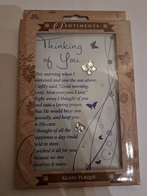 'Thinking of you' Glass Plaque