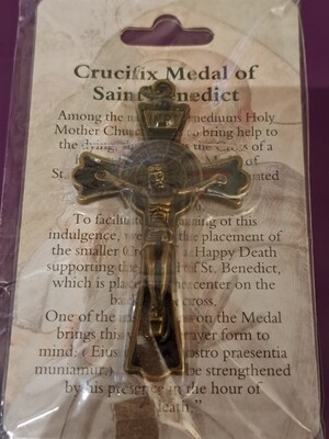 Metal Black Enamel St Benedict Crucifix