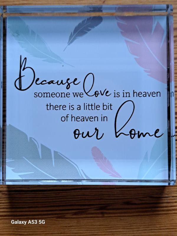 'Heaven' Glass Block Paperweight