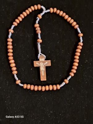 Brown Wood Corded Rosary