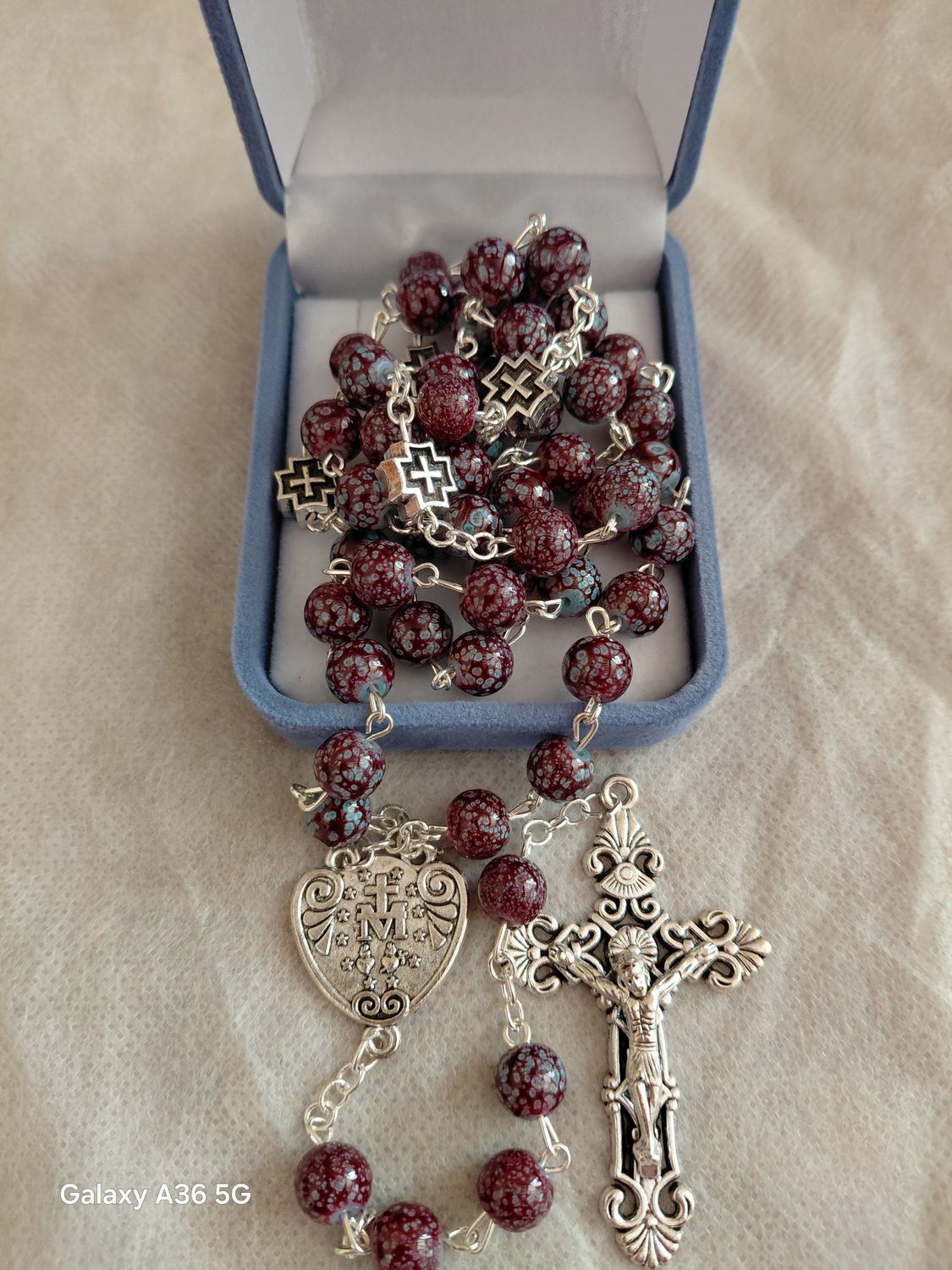 Twin tone Glass Amethyst Rosary