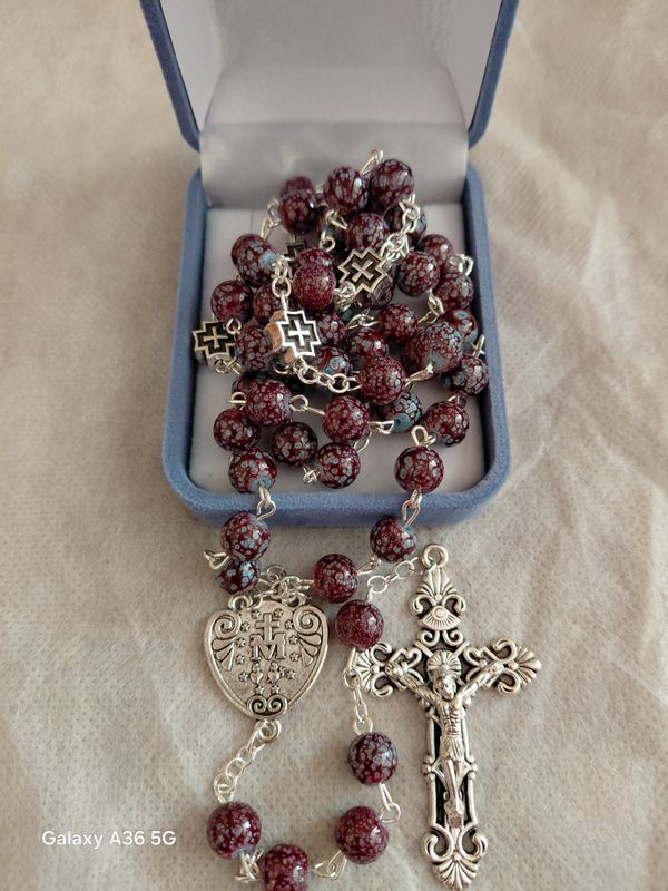 Twin tone Glass Amethyst Rosary