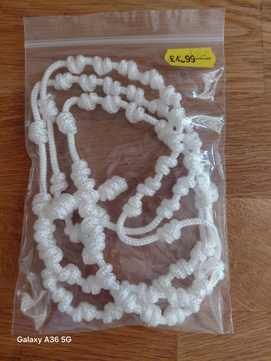 White Corded Rosary: Large