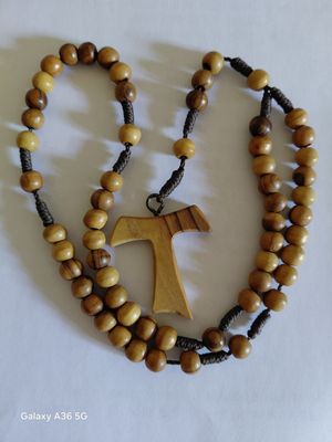 Wooden Rosary with Tau Cross