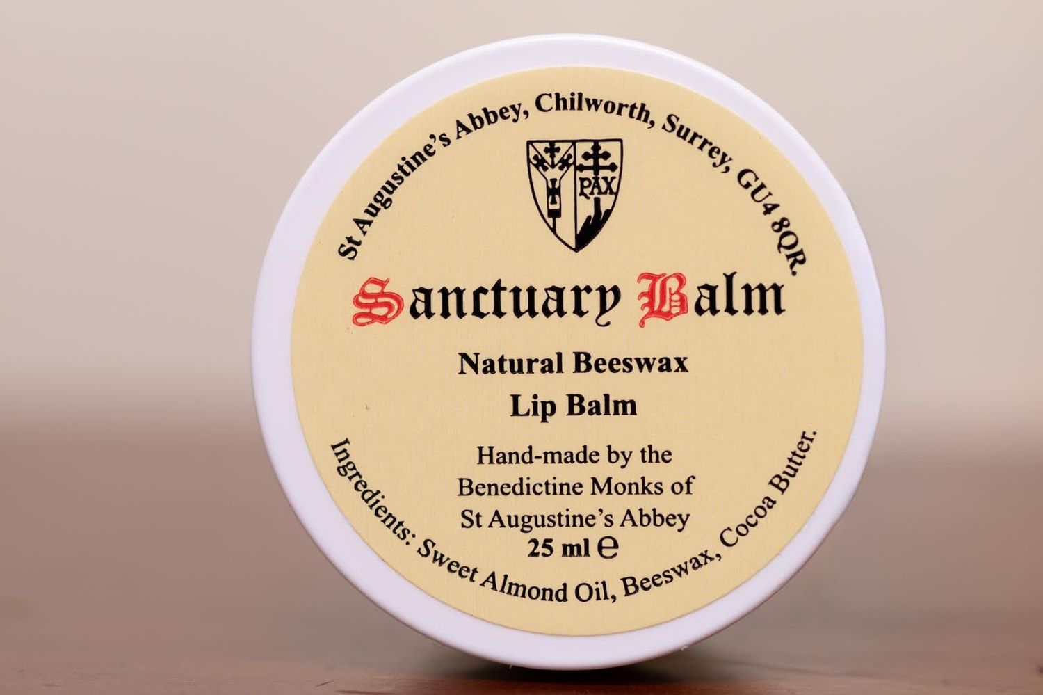 25ml Sanctuary Organic Beeswax Lip Balm - Natural