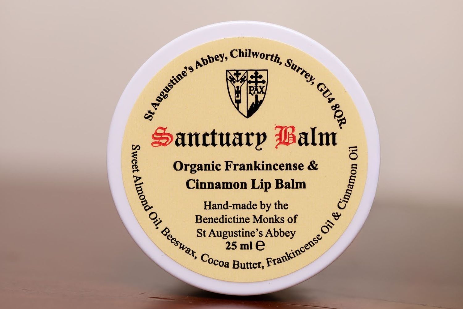 25ml Sanctuary Organic Frankincense & Cinnamon Beeswax Lip Balm
