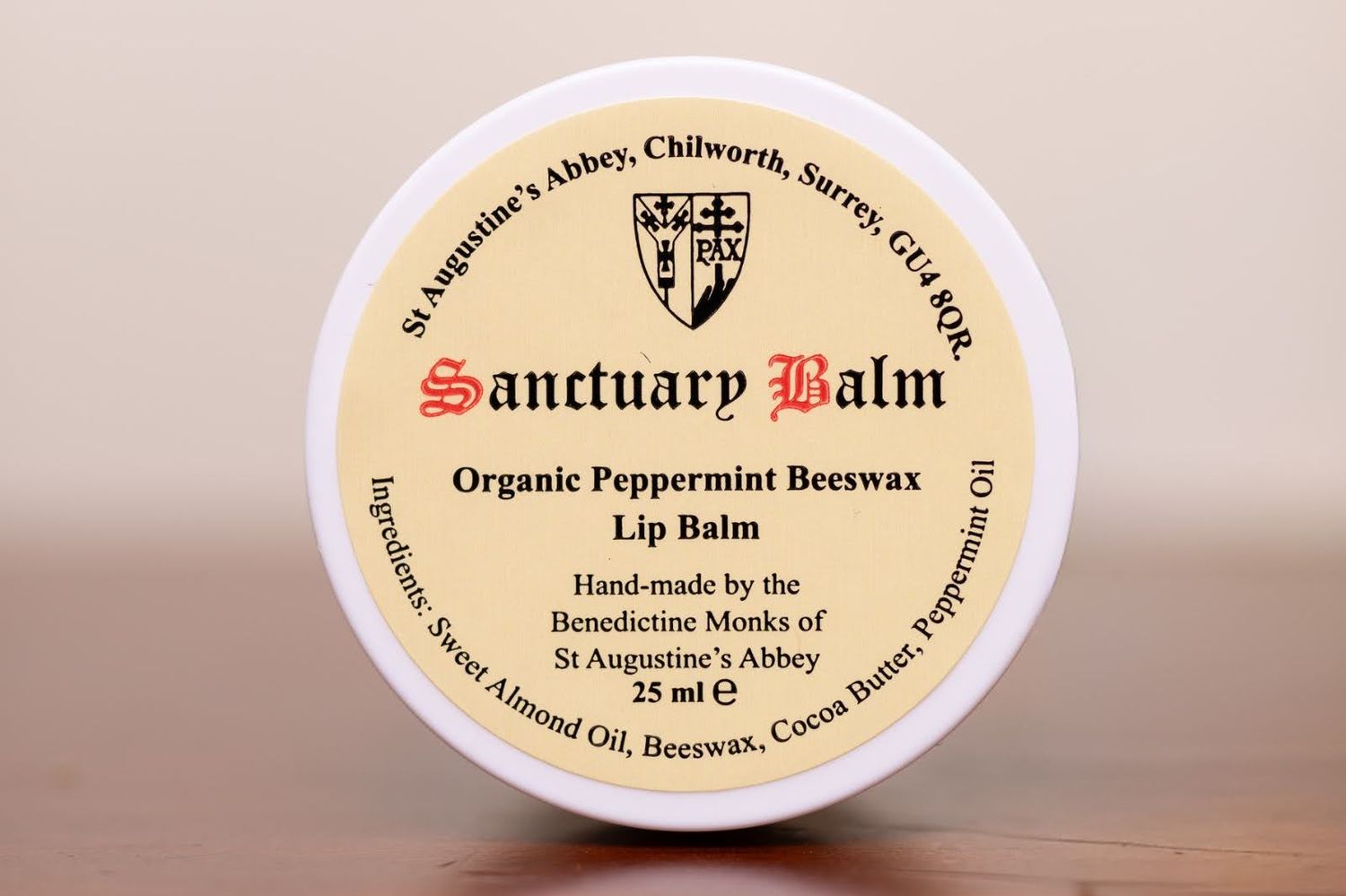 25ml Sanctuary Organic Peppermint Beeswax Lip Balm