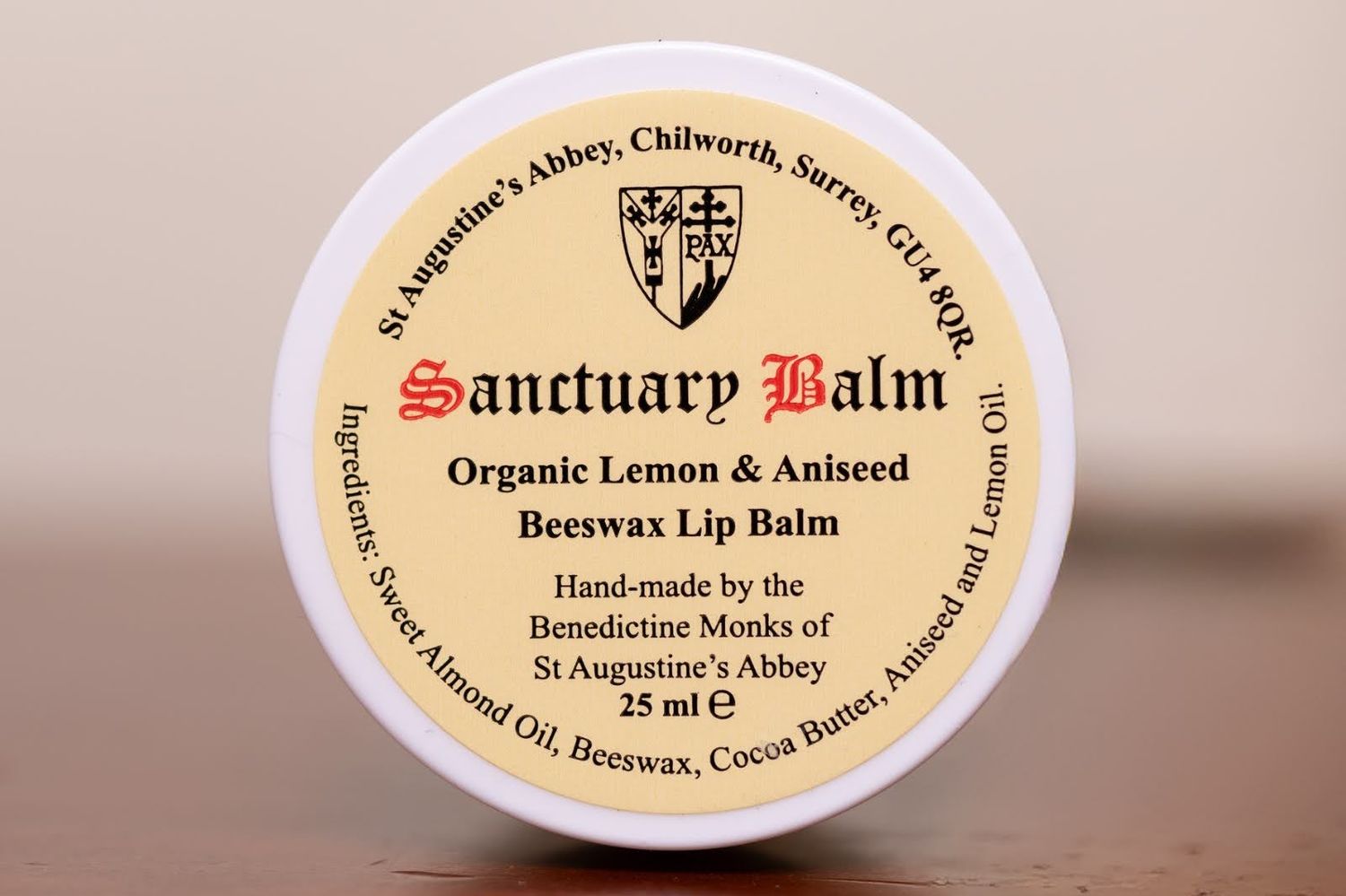 25ml Sanctuary Organic Lemon and Aniseed Beeswax Lip Balm