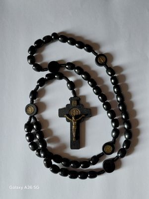 Black Corded St Benedict Rosary