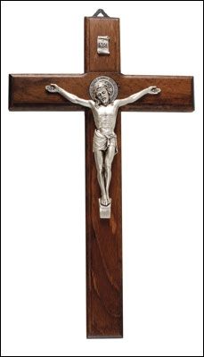 St Benedict Wood Crucifix 9"