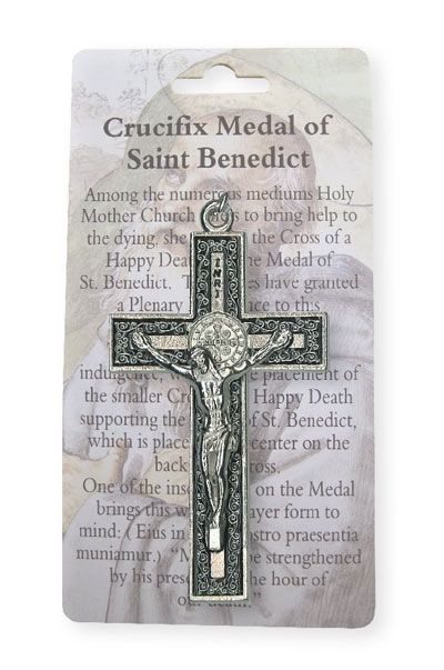 Black Metal Enamelled St Benedict Crucifix