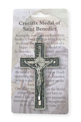 Black Metal Enamelled St Benedict Crucifix