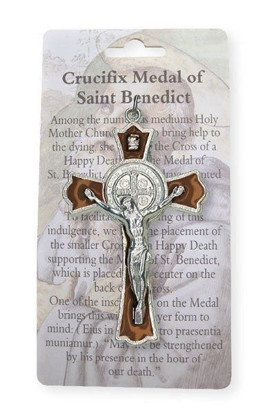 Metal Brown Enamel St Benedict Crucifix Metal Brown Enamel St Benedict Crucifix