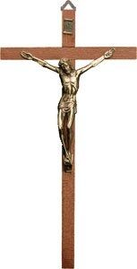 Wood Crucifix 6 inch/Brass Corpus Wood Crucifix 6 inch/Brass Corpus
