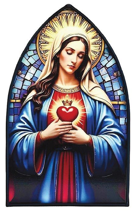 Illuminated Metal Plaque /Sacred Heart of Mary
