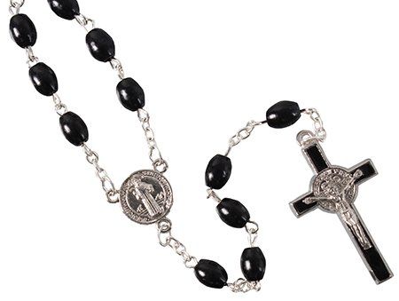 St Benedict Black Wood Rosary