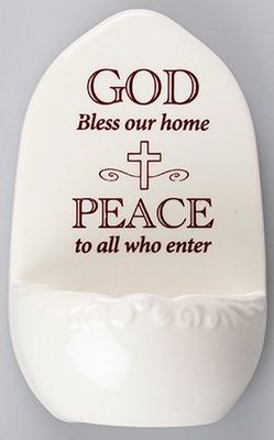 Glazed Porcelain Holy Water Font Glazed Porcelain Holy Water Font