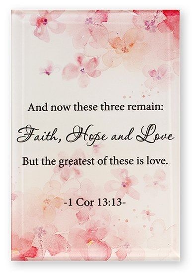 Faith Hope and Love Glass Plaque