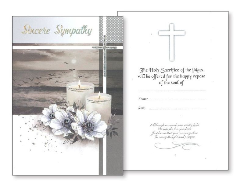 Sincere Sympathy Mass Card Sincere Sympathy Mass Card