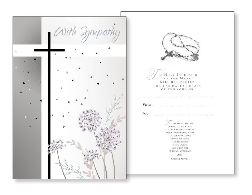 With Sympathy Mass Card With Sympathy Mass Card