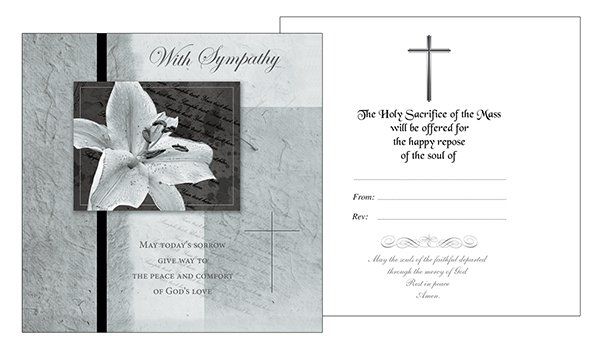 With Sympathy Card Mass Card With Sympathy Card Mass Card