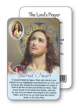 Sacred Heart Laminated Prayer Card