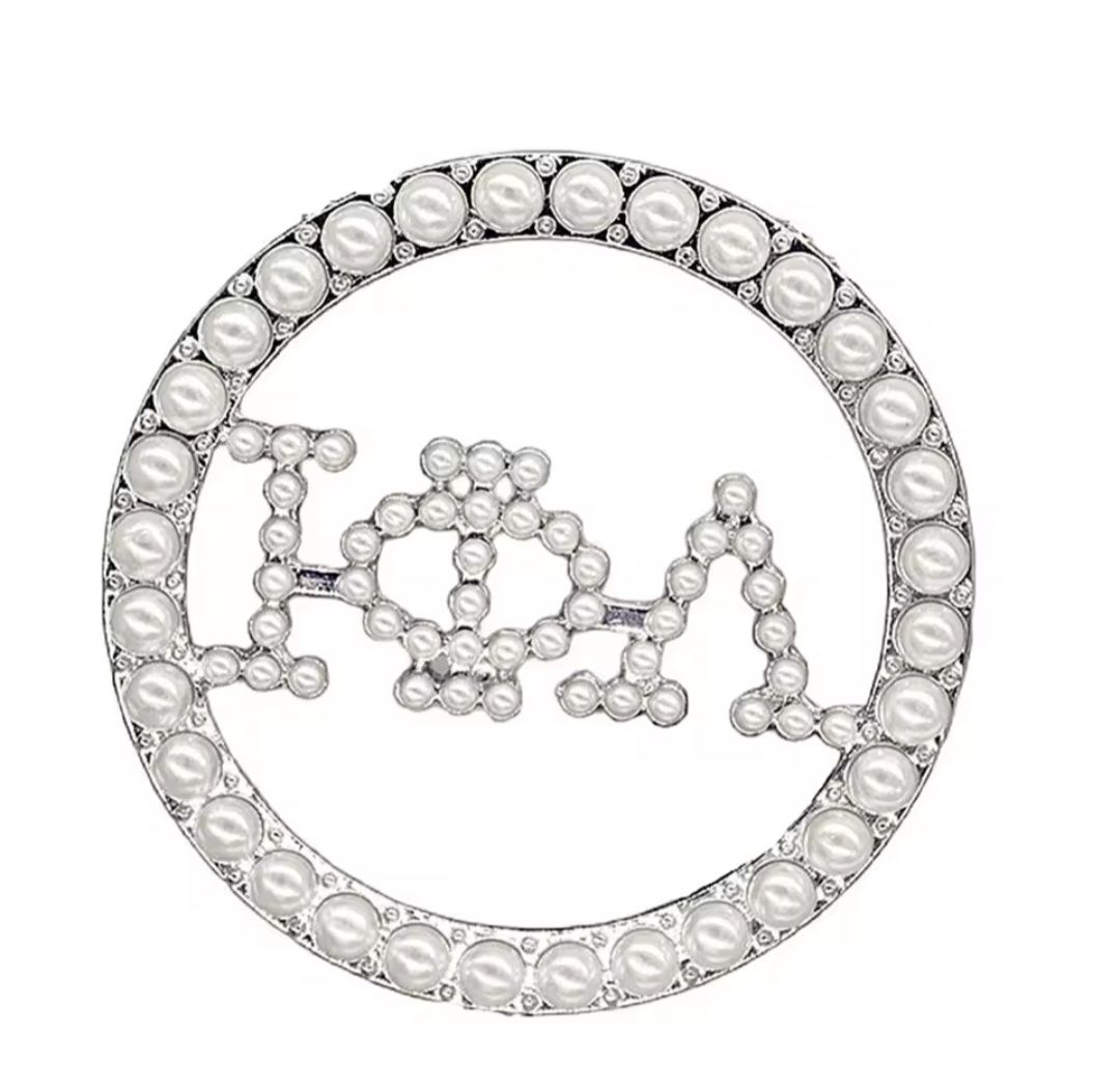 Iota Greek Pearl Brooch
