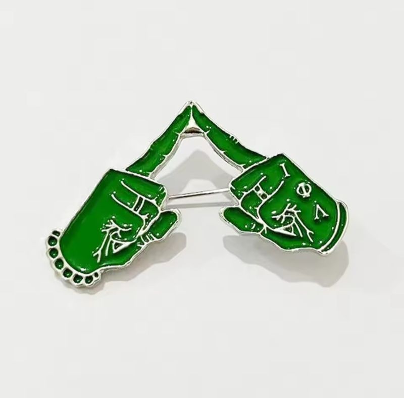 Iota Greek Hand Sign Brooch