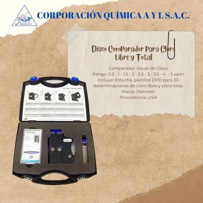 Disco Comparador de Cloro libre, combinado y total