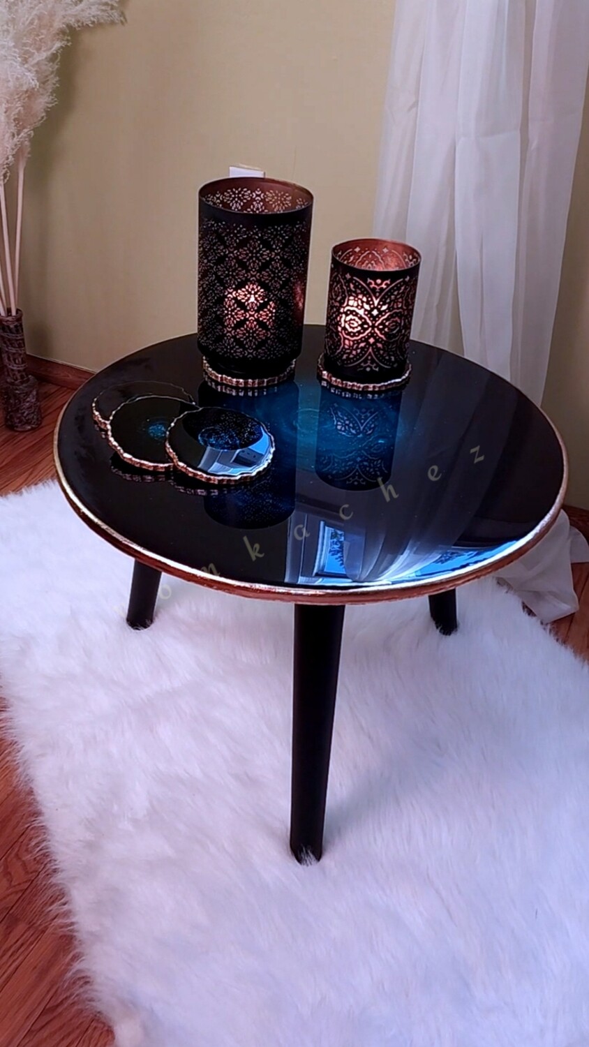 Vonka's Galaxy Coffee Table With 5 Matching Coasters