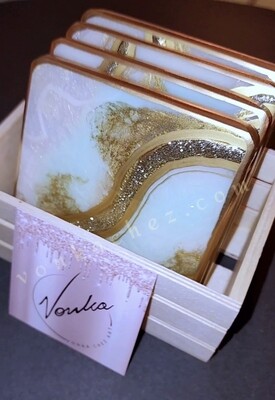 Set of 4 Vonka's Style Luxury Resin Coasters
